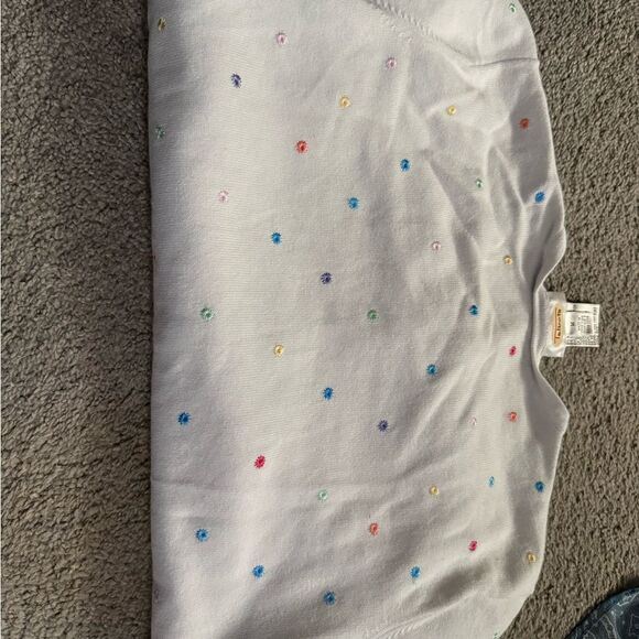 Talbots White Cardigan with Colorful Dots - Picture 4 of 6